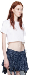 Ludovic de Saint Sernin White Crystal-Cut T-Shirt
