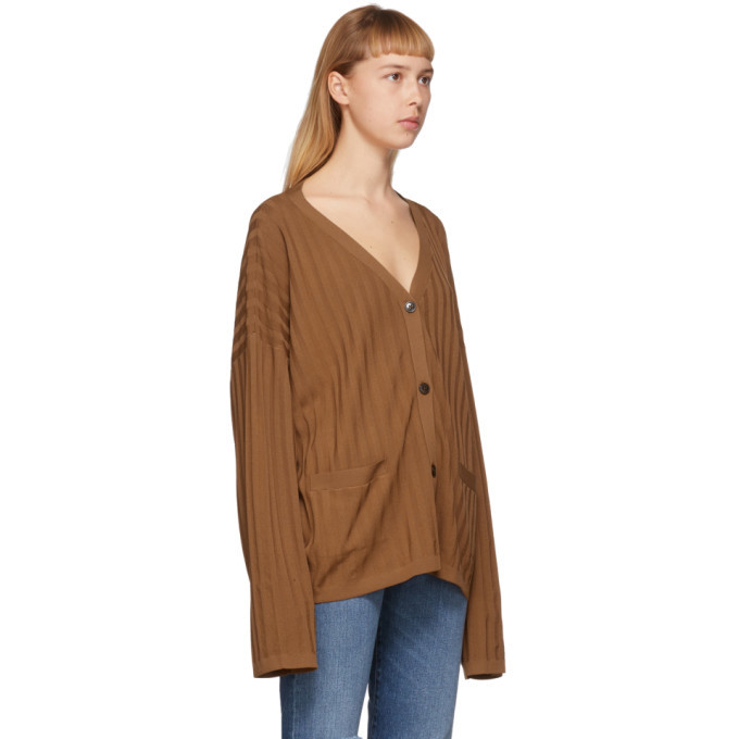 Toteme Brown Ribbed Vinci Cardigan