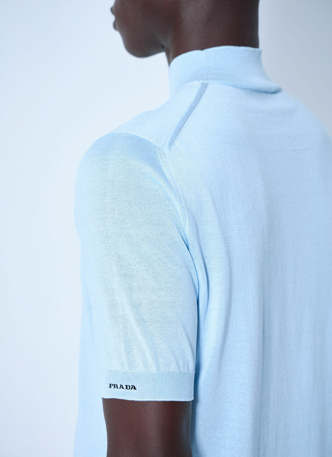 Prada Ribbed Turtleneck T-Shirt