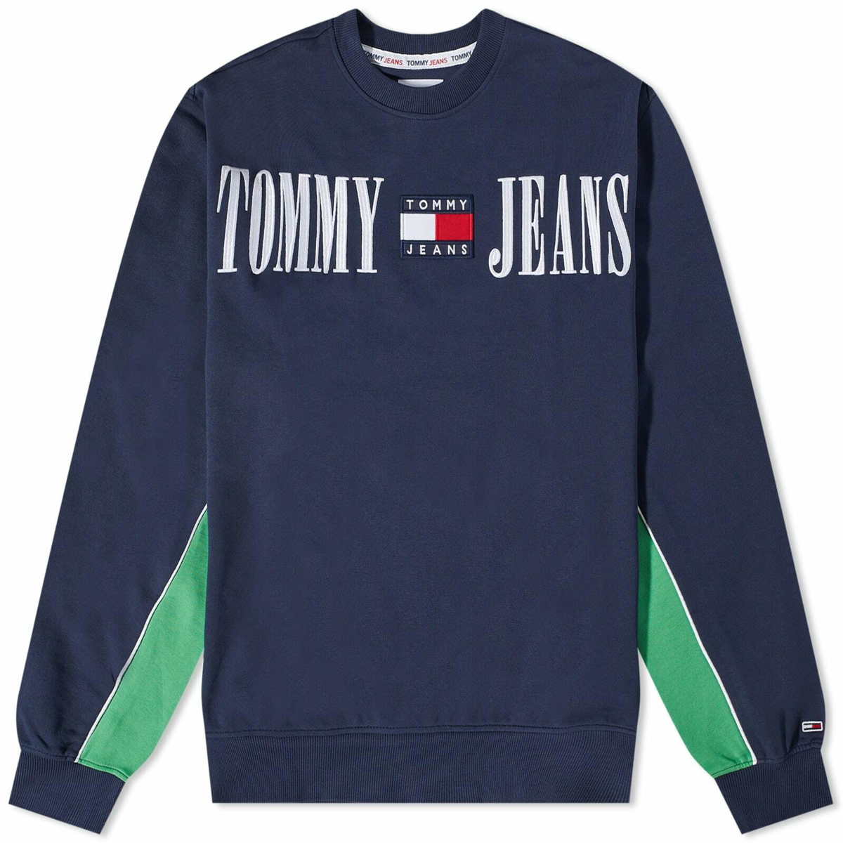 Kinematica vertrekken Plagen Tommy Jeans Men's Archive Logo Crew Sweat in Twilight Navy Tommy Jeans
