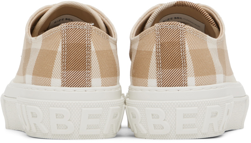 BURBERRY 26S SNEAKERS IN BEIGE FABRIC PLAID