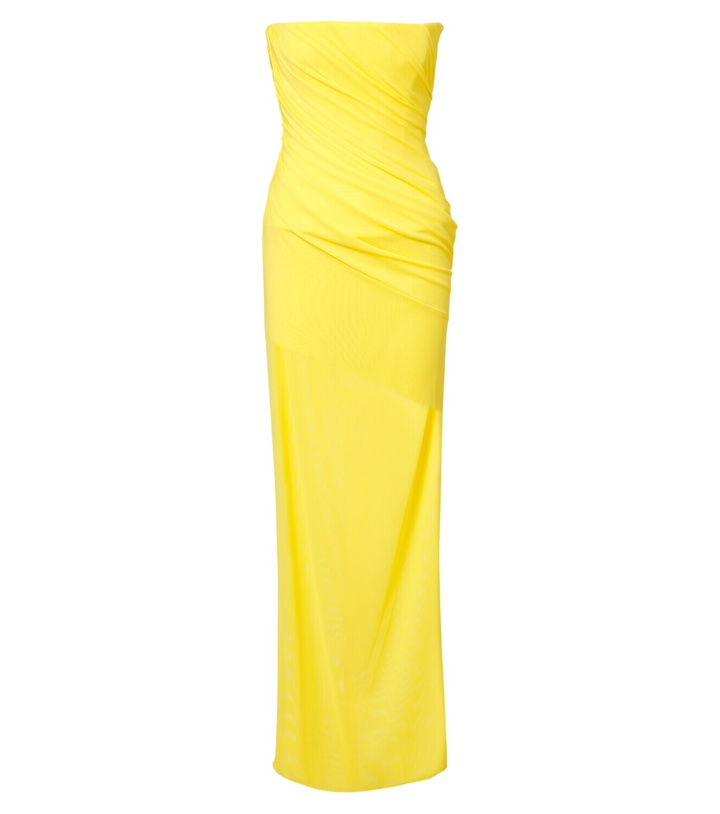 Photo: Alex Perry Ruched mesh bustier gown