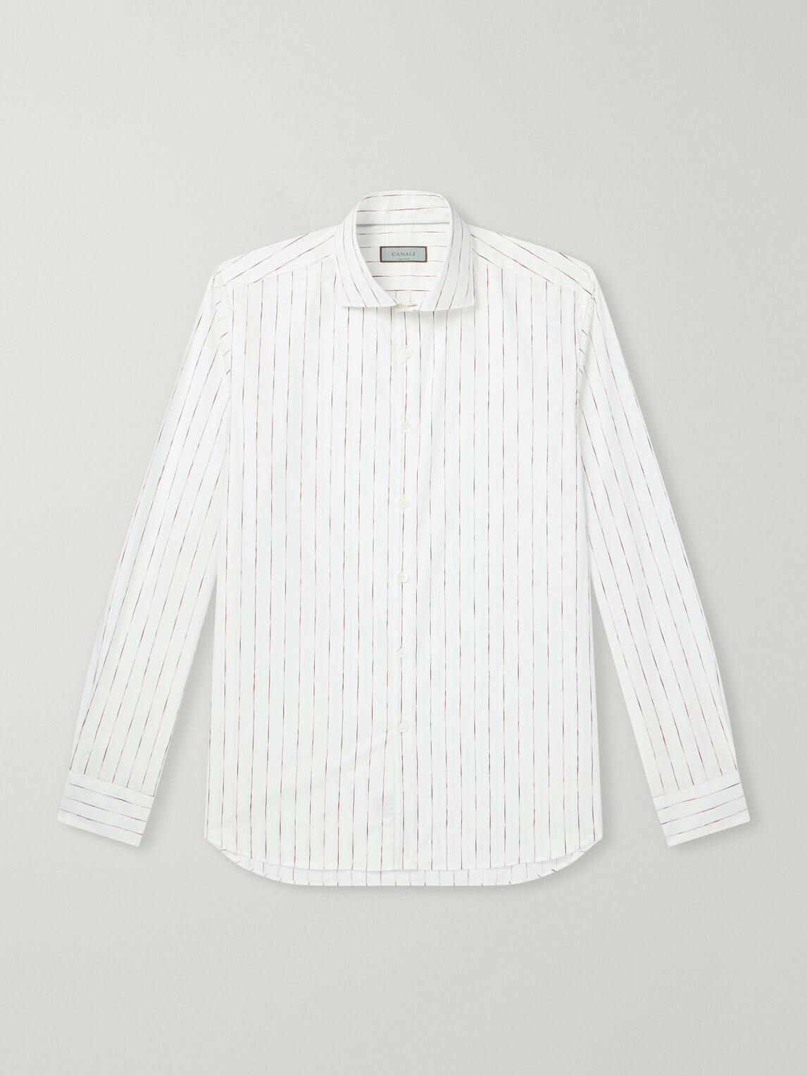 Canali - Striped Cotton-Poplin Shirt - White