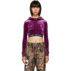 Marcelo Burlon County of Milan Purple Velvet Logo Hoodie