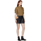 Chloe Black Textured Leather Shorts