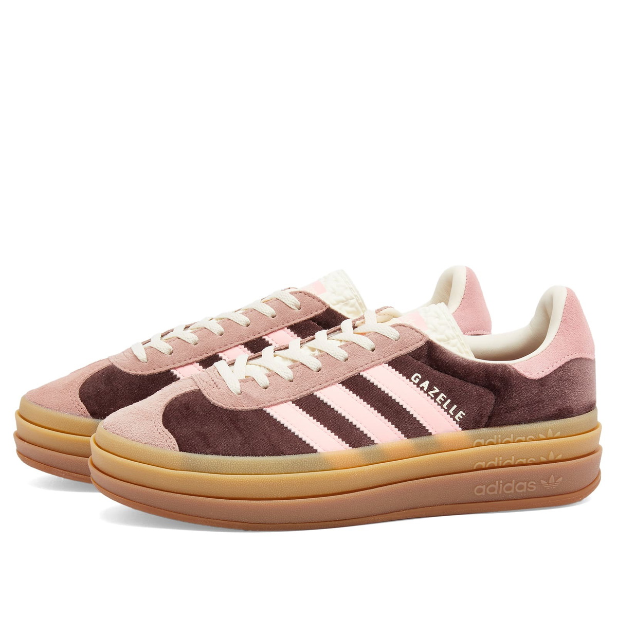 Adidas Women's Gazelle Bold W Sneaker in Brown/Clay/Pink adidas