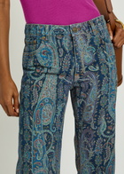 Etro Paisley-print Bootcut Jeans Blue