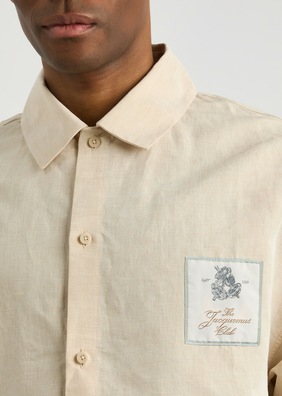 Jacquemus La Chemise Atelier Linen-blend Shirt Off White Jacquemus