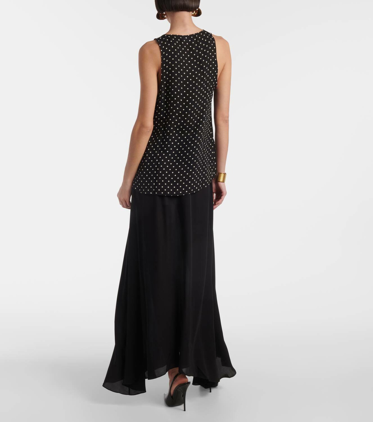 Wardrobe.NYC Polka-dot silk tank top
