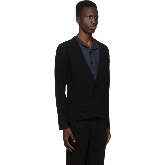 Homme Plisse Issey Miyake Black Tuxedo Pleats Blazer