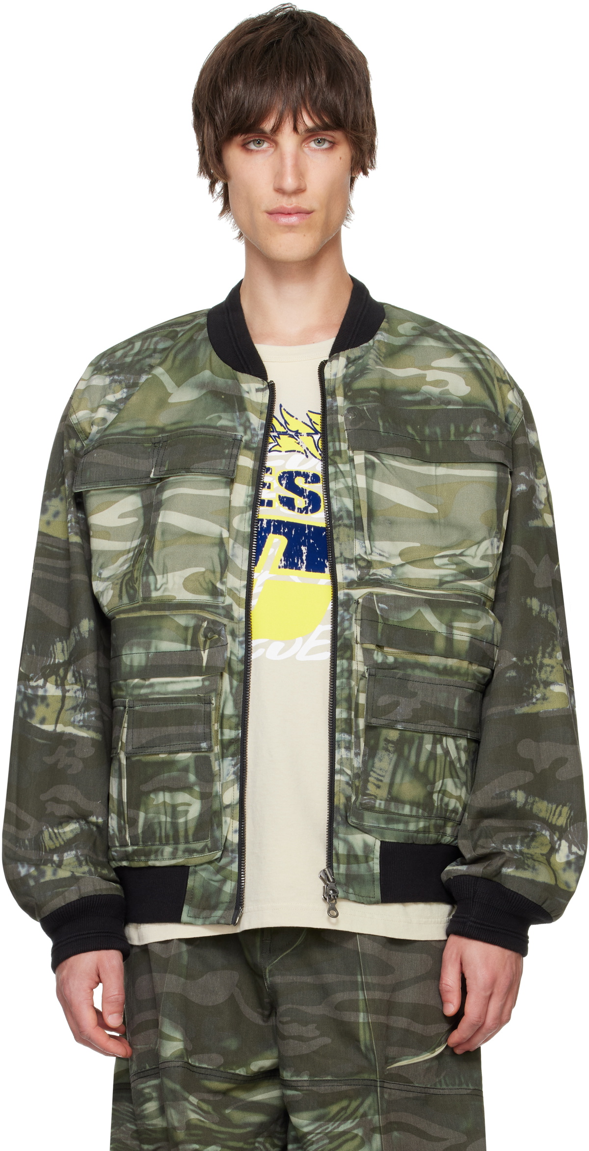 Diesel Khaki J-Mertz Bomber Jacket Diesel