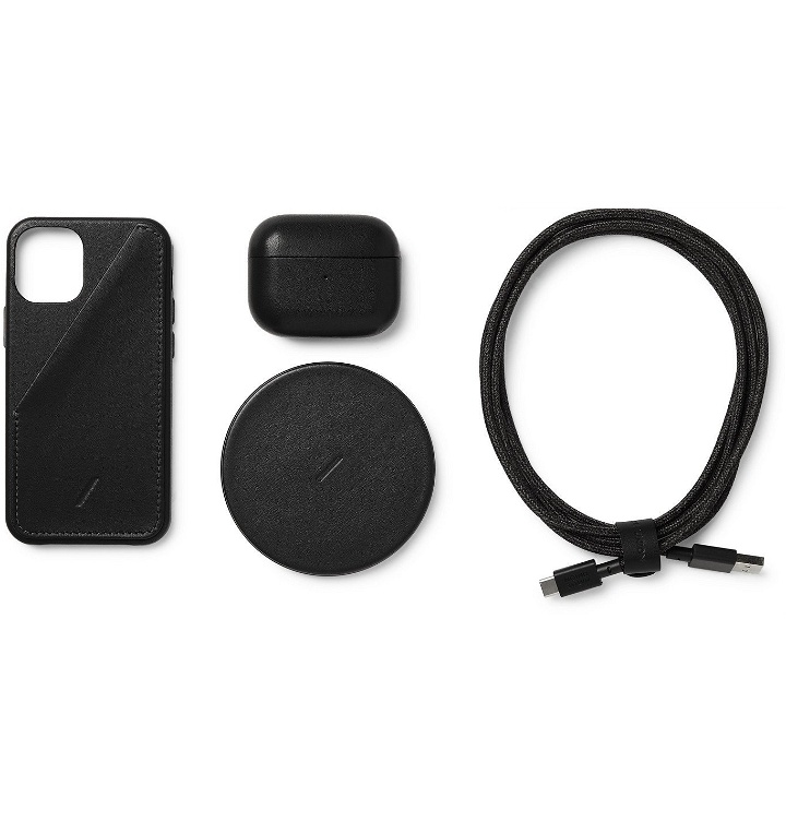 Photo: NATIVE UNION - Leather iPhone 12 Mini Accessories Bundle - Black