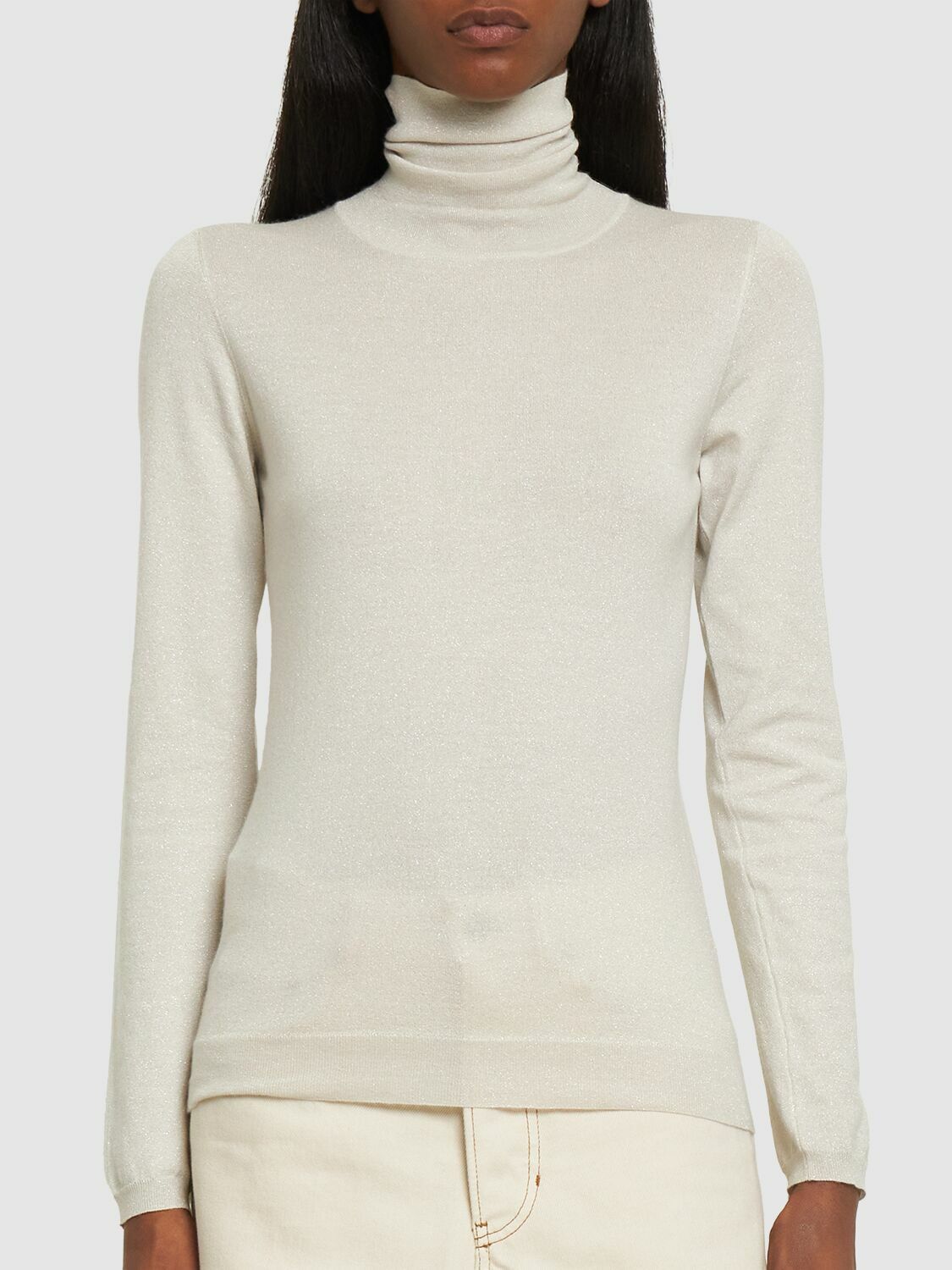 BRUNELLO CUCINELLI - Cashmere Blend Lurex Knit Sweater