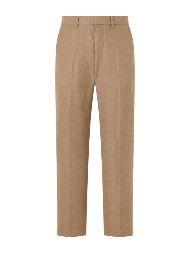 Photo: Polo Ralph Lauren - Straight-Leg Cotton and Linen-Blend Trousers - Brown