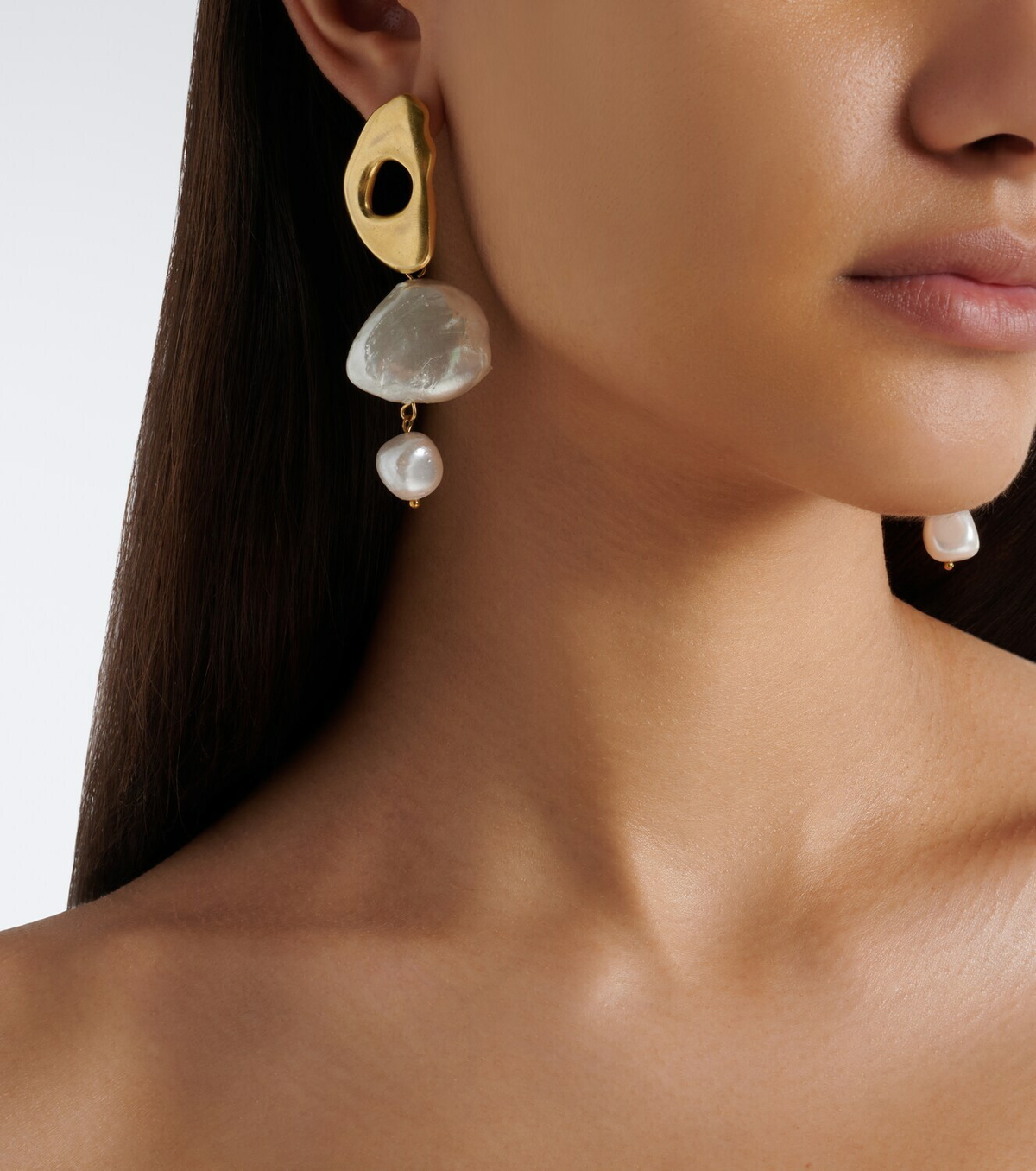 Ysso Delos pearl 24kt gold-plated drop earrings