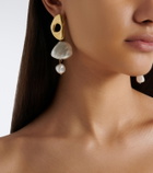 Ysso Delos pearl 24kt gold-plated drop earrings