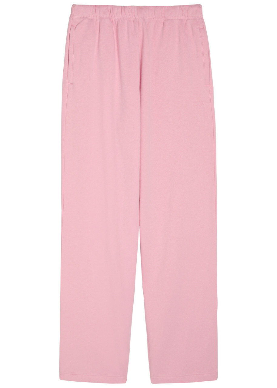 Skims Straight-leg Cotton-blend Sweatpants Pink