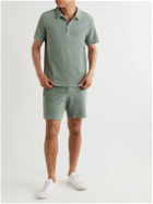 Hamilton And Hare - Lounge Cotton-Terry Polo Shirt - Green