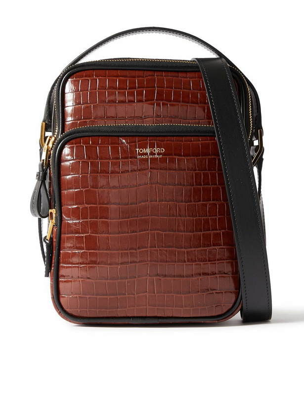 Photo: TOM FORD - Croc-Effect Leather Messenger Bag