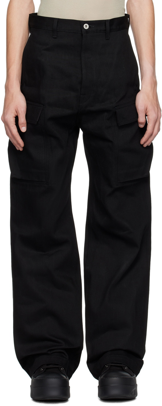 パンツ rickowens drkshdw geth cargo Rick Owens DRKSHDW Black Geth Denim Cargo Pants Rick Owens
