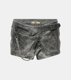 KNWLS Nihil Moto low-rise leather shorts