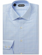 TOM FORD - Prince Of Wales Checked Cotton-Poplin Shirt - Blue