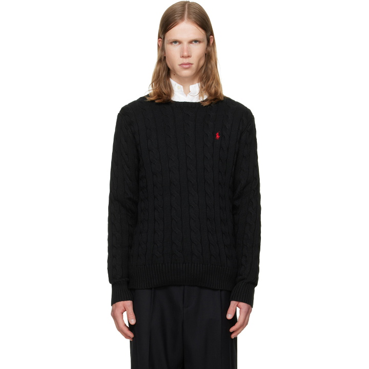 Photo: Polo Ralph Lauren Black Cable-Knit Cotton sweater
