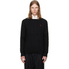 Polo Ralph Lauren Black Cable-Knit Cotton sweater