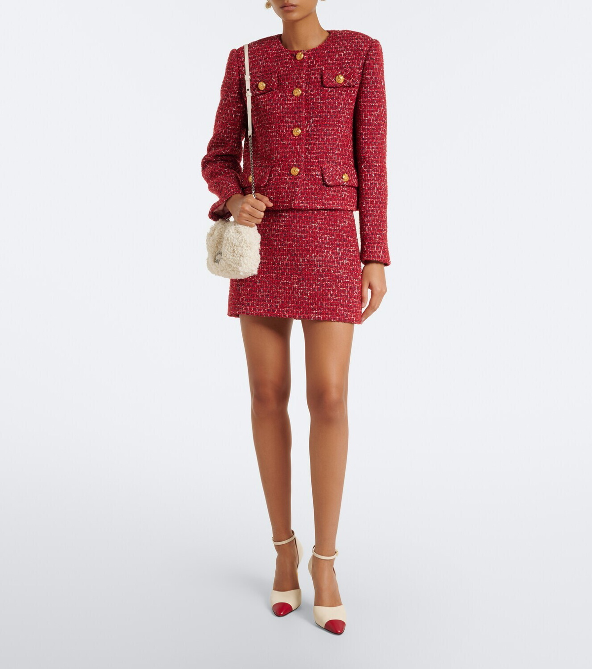 Roger Vivier Pilgrim Micro shearling shoulder bag