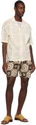 Nanushka Brown & Beige Doxxi Shorts