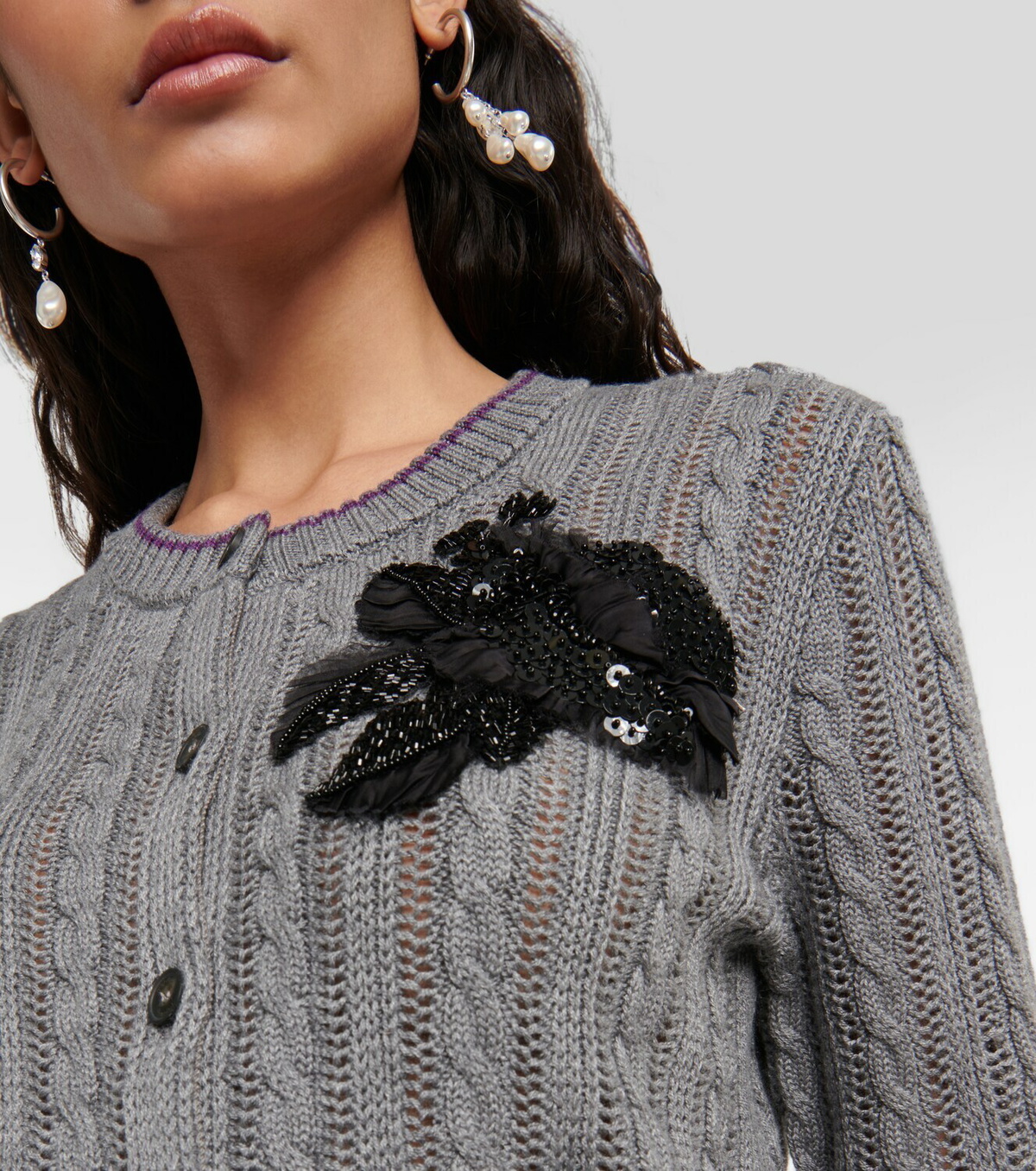 Erdem - Estelle wool and silk cardigan