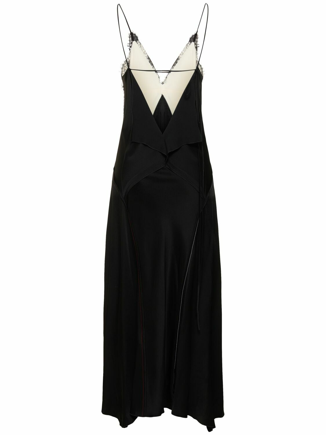 VICTORIA BECKHAM Cami Crepe Satin Long Dress with Lace Victoria Beckham VICTORIA BECKHAM Cami Crepe Satin Long Dress with Lace Victoria Beckham