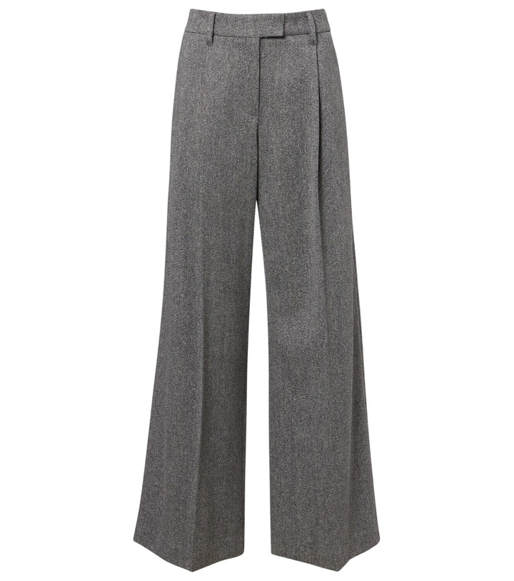 Photo: Brunello Cucinelli Monili herringbone wool-blend wide-leg pants