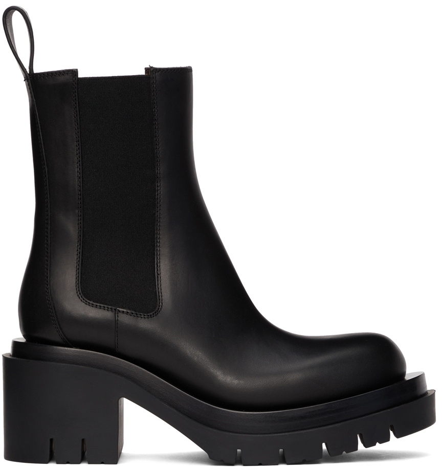 Bottega Veneta Black Lug Heeled Boots Bottega Veneta