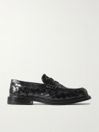 Bottega Veneta - James Woven Leather Penny Loafers - Black