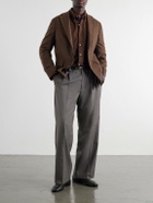 Polo Ralph Lauren - Button-Down Collar Logo-Embroidered Cotton-Flannel Shirt - Brown