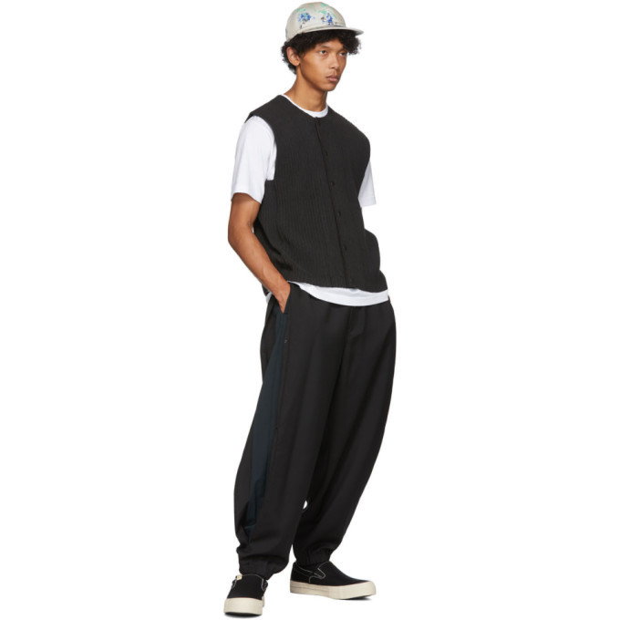 Sasquatchfabrix. Black Wool Ventilation Trousers Sasquatchfabrix