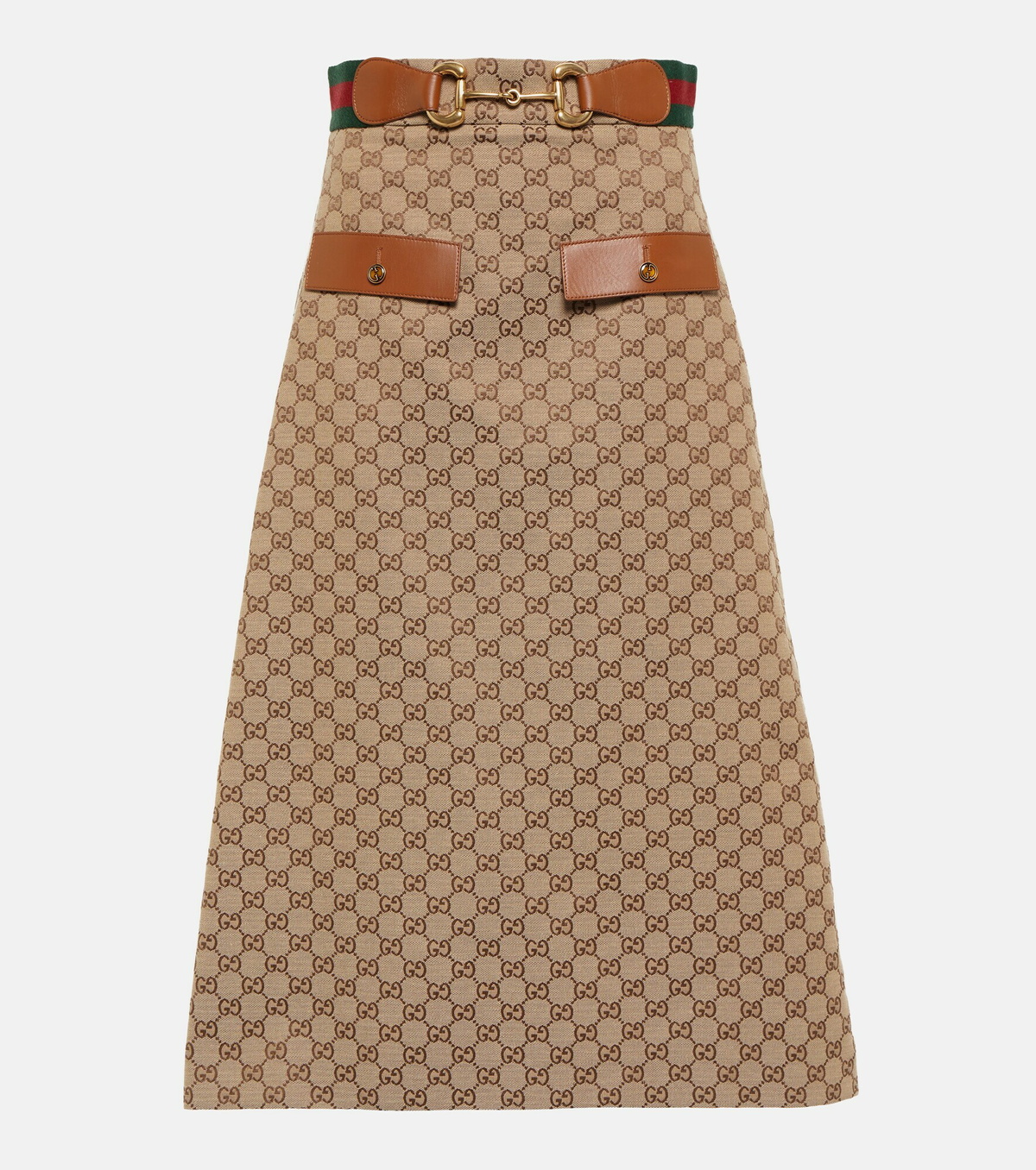 【関税&送料込み】Gucci Skirt Gucci - Horsebit GG canvas midi skirt Gucci