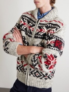 Polo Ralph Lauren - Shawl-Collar Wool-Jacquard Zip-Up Cardigan - Gray