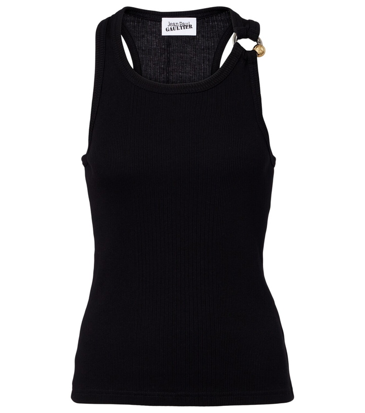 Photo: Jean Paul Gaultier Piercing cotton jersey tank top