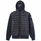 Moncler Men's Hooded Down Knit Jacket in Black