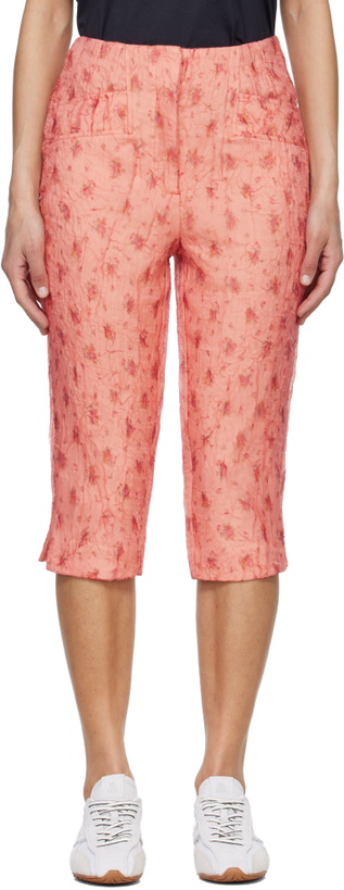 Photo: GANNI Pink Shibori Organza Capri Trousers
