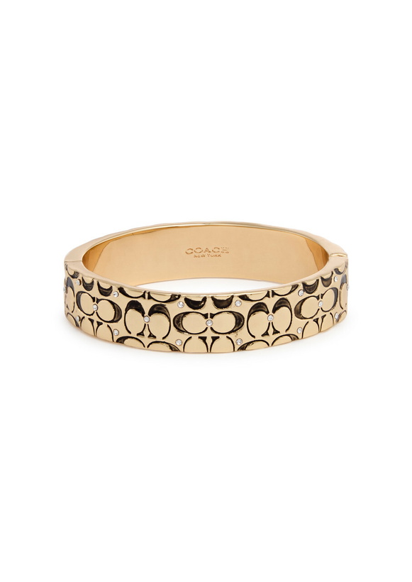 Photo: Coach Logo Embellished Bracelet - Gold - One Size
