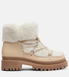 Yves Salomon Shearling and leather ankle boots