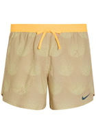 Nike Stride Dri-fit 5" Printed Running Shorts Beige