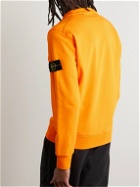 Stone Island - Logo-Appliquéd Cotton Half-Zip Sweatshirt - Orange