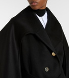 Sportmax Baldo scarf-detail virgin wool coat