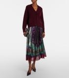 La DoubleJ Accordian pleated sequined midi skirt