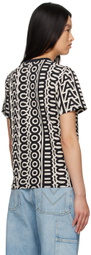 Marc Jacobs Black & Beige 'The Monogram Baby Tee' T-Shirt