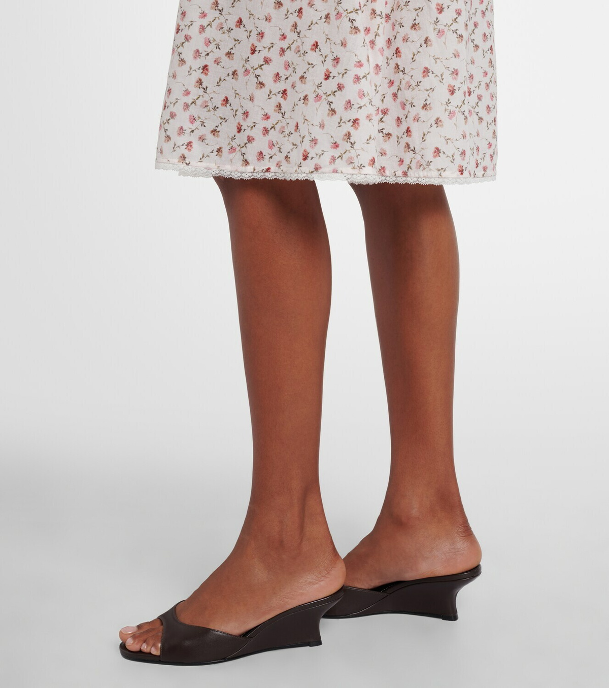 Posse Charlotte floral cotton midi skirt